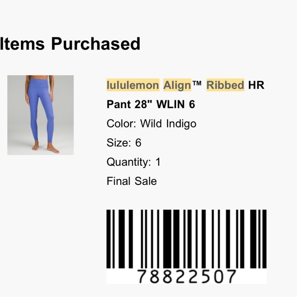 Lululemon Align Ribbed 28” - Picture 7 of 7